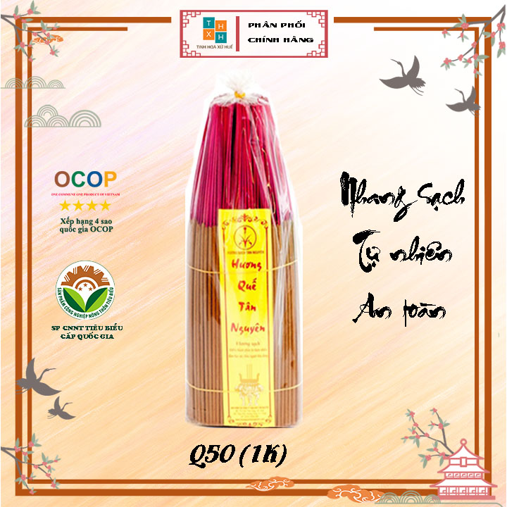 Nhang sạch Tân Nguyên, nhang hương quế, hương quế sạch an toàn loại túi 1kg dài 35cm mùi thơm dịu nhẹ dùng cho thờ cúng