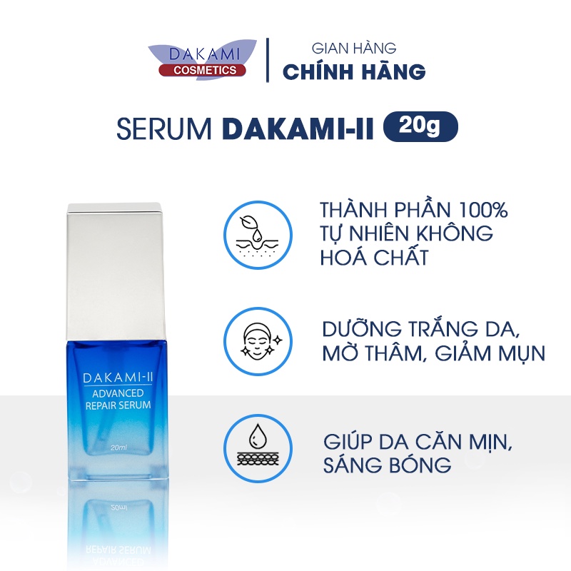 Serum dưỡng da Dakami II, hỗ trợ mờ thâm giảm nám, phục hồi da công nghệ Hàn Quốc 20ml
