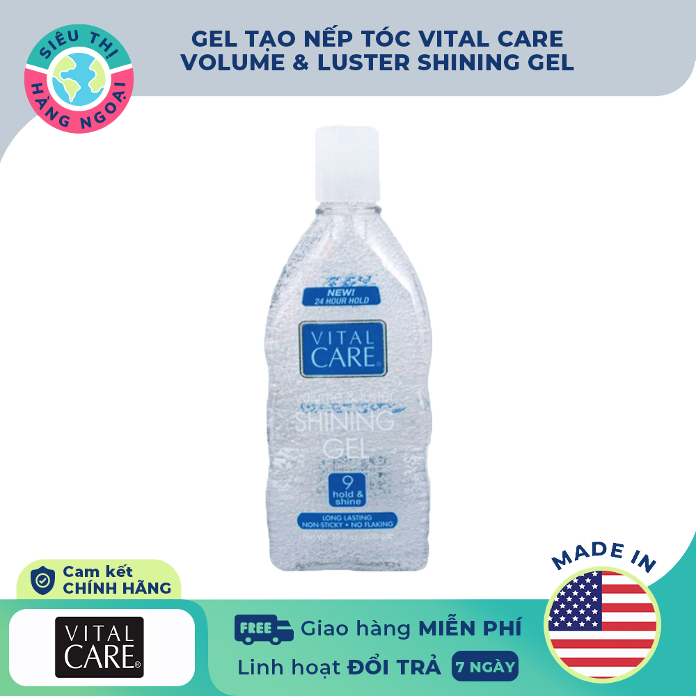 [HCM]Gel tạo nếp tóc Vital Care Volume & luster Shining Gel - USA