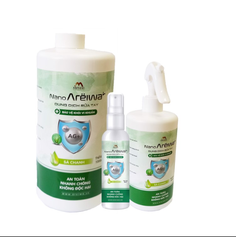 Dung Dịch Rửa Tay Nano Areiwa | Không cồn | Sát khuẩn tay nhanh | Hiệu quả sát khuẩn cao