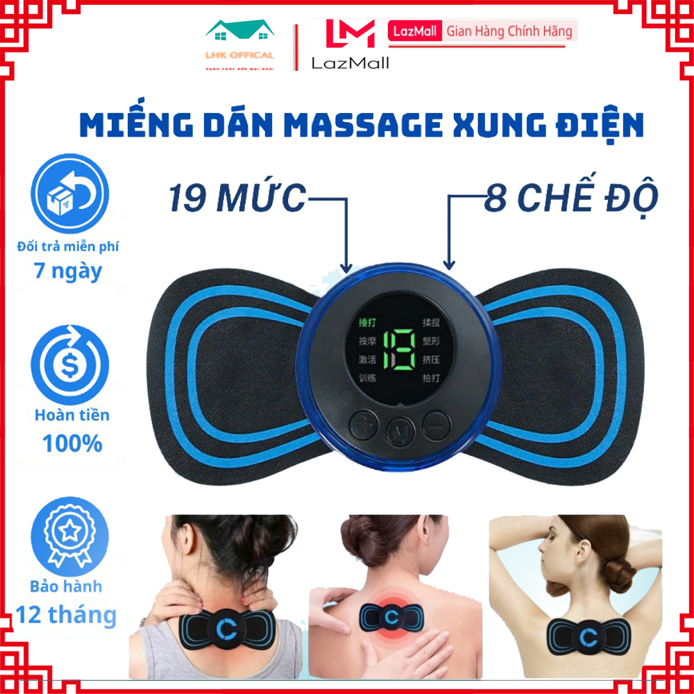 Miếng Dán Massage Cổ Vai Gáy Trị Liệu Có Điều Khiển Chính Hãng