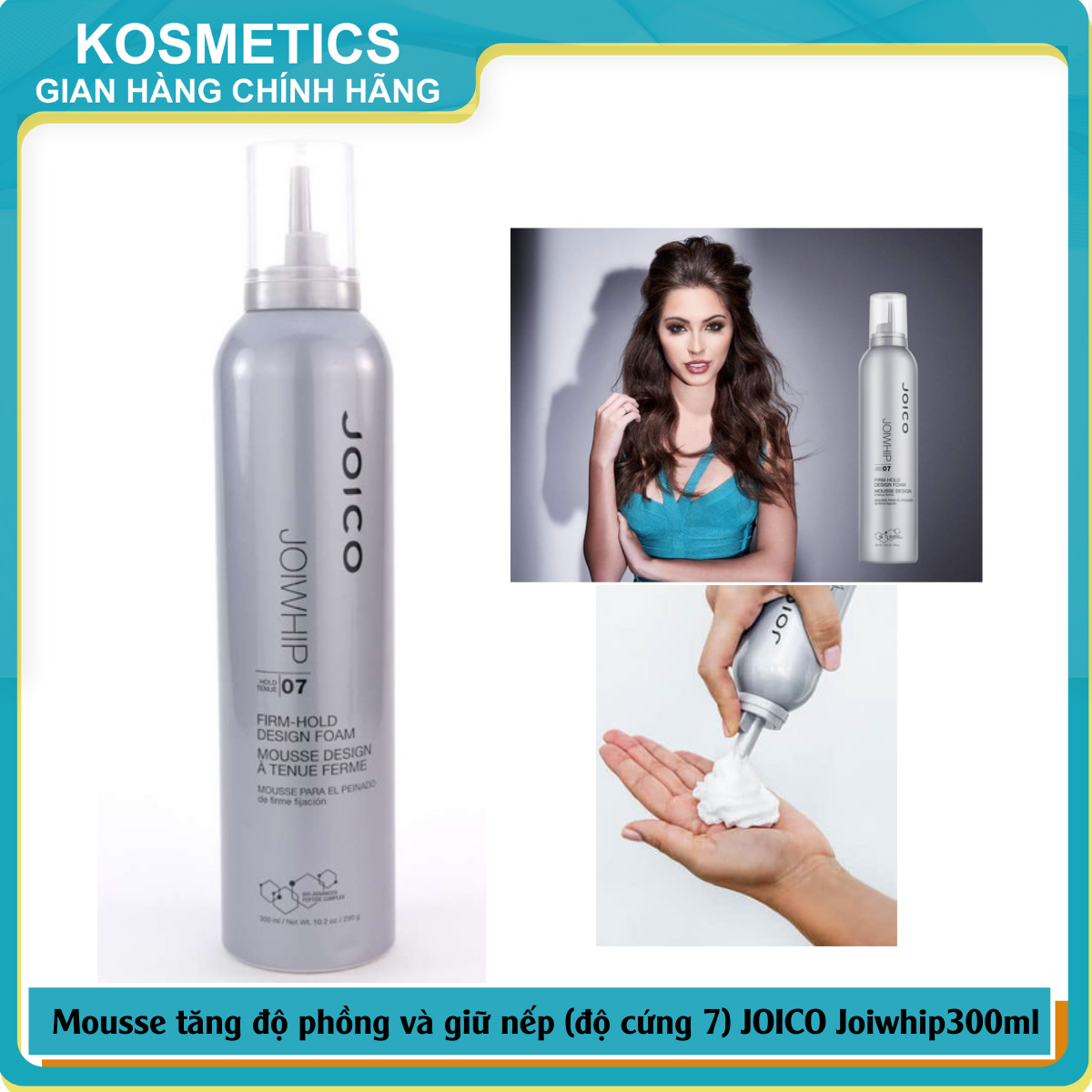 Mousse tăng độ phồng và giữ nếp JOICO Joiwhip Firm Hold Design Foam 300ml