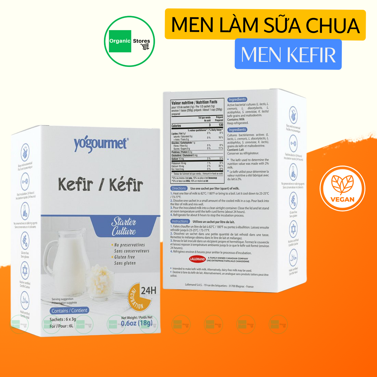 Men Làm Sữa Chua Kefir - Yogourmet (Kefir Starter)