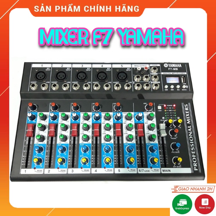 Bàn Trộn Mixer F7 YAMAHA. Chuyên Hát Livestream, Karaoke, Tặng Kèm Jack 6Ly Ra 3.5, Độ Bền Cao. Bảo Hành 12 Tháng