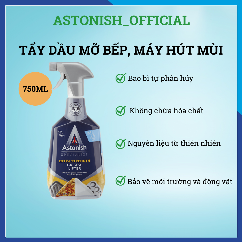 Vệ sinh nồi chiên không dầu tẩy dầu mỡ bếp máy hút mùi lò nướng lò vi sóng Astonish C6750