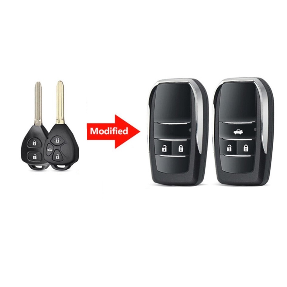 Vỏ Độ Chìa Khóa Xe Toyota Các Dòng Vios, Innova, Yaris,... [3 nút-mở cốp]