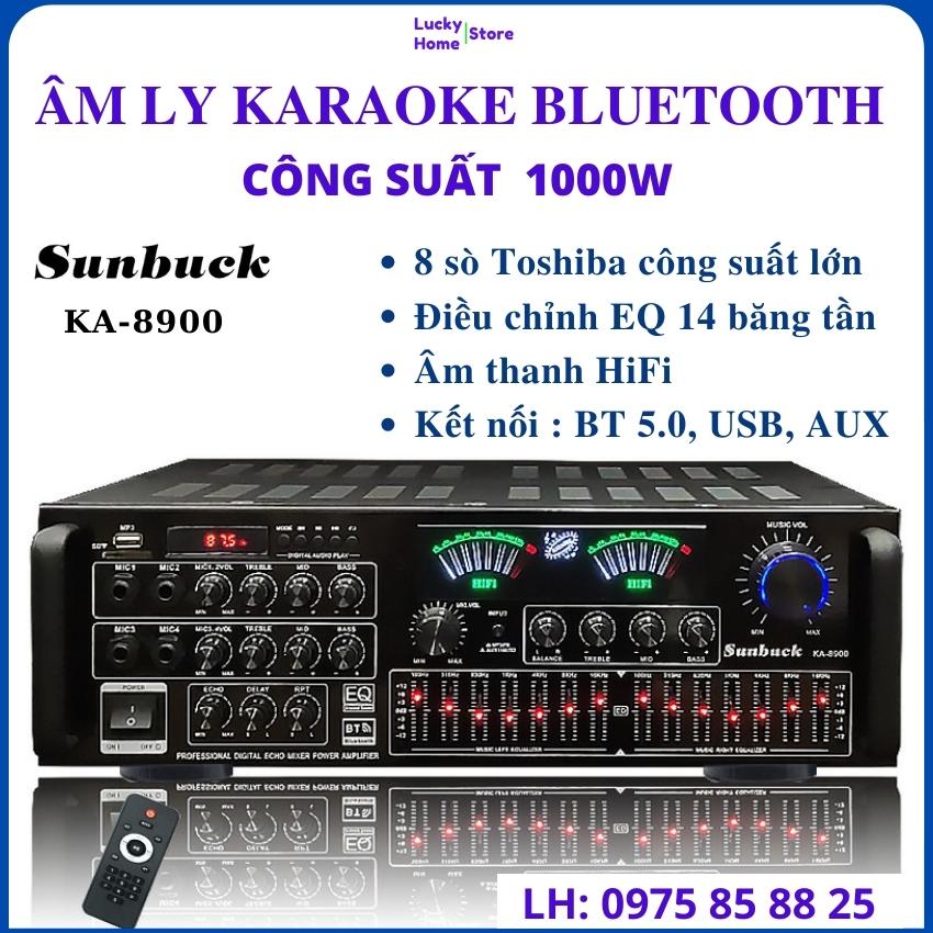 Âm ly karaoke gia đình công suất lớn 1000w Sunbuck KA-8900.Amply karaoke Bluetooth gia đình,âm ly karaoke  amly hát karaoke  amply karaoke gia đình amly hát karaoke Bảo hành 12 tháng