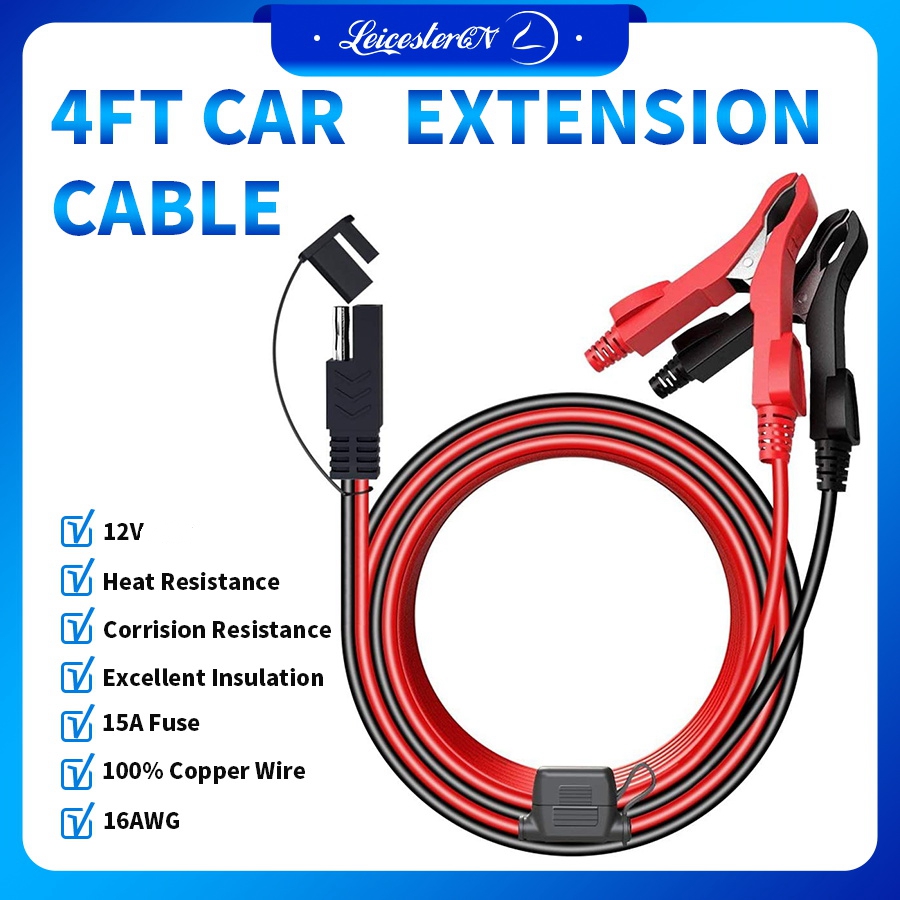 【UL Listed】LST 16AWG 4FT 12V Bộ Chuyển Đổi Tháo Nhanh SAE Đến Kẹp Cá Sấu/Cáp Đầu Ra DC Cáp Sạc Mở Rộng Có Đầu Nối Kẹp