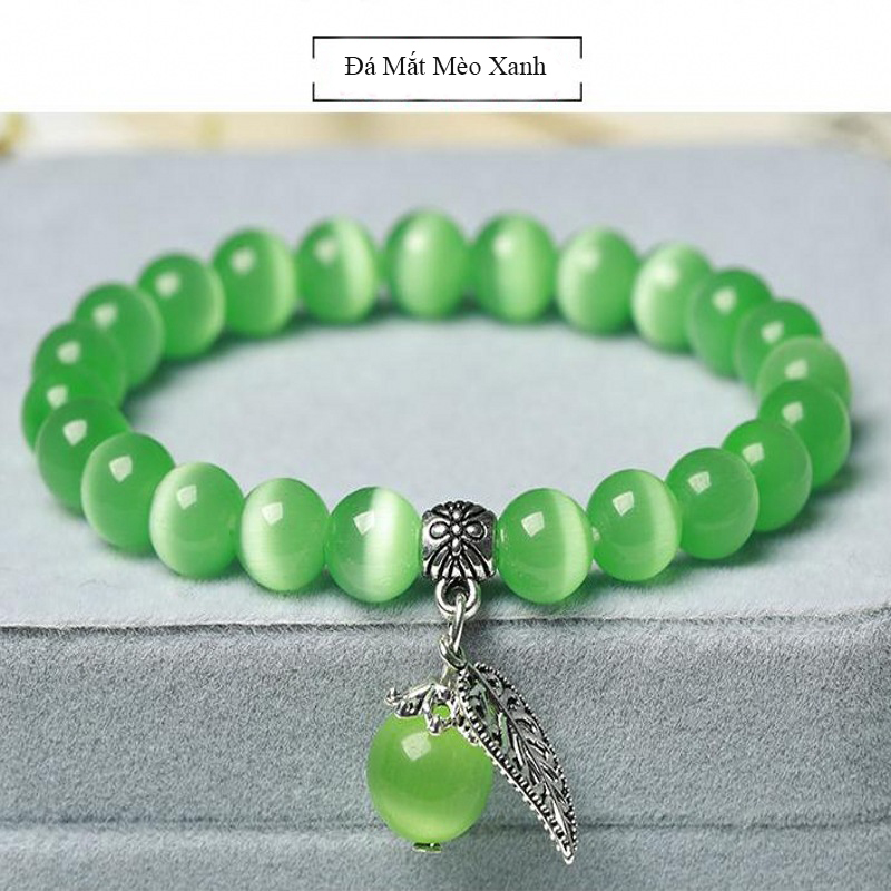 Vòng Đeo Tay Nữ Phong Thủy Đá Mắt Mèo Gia công hoàn toàn bằng tay, May mắn, phát lộc