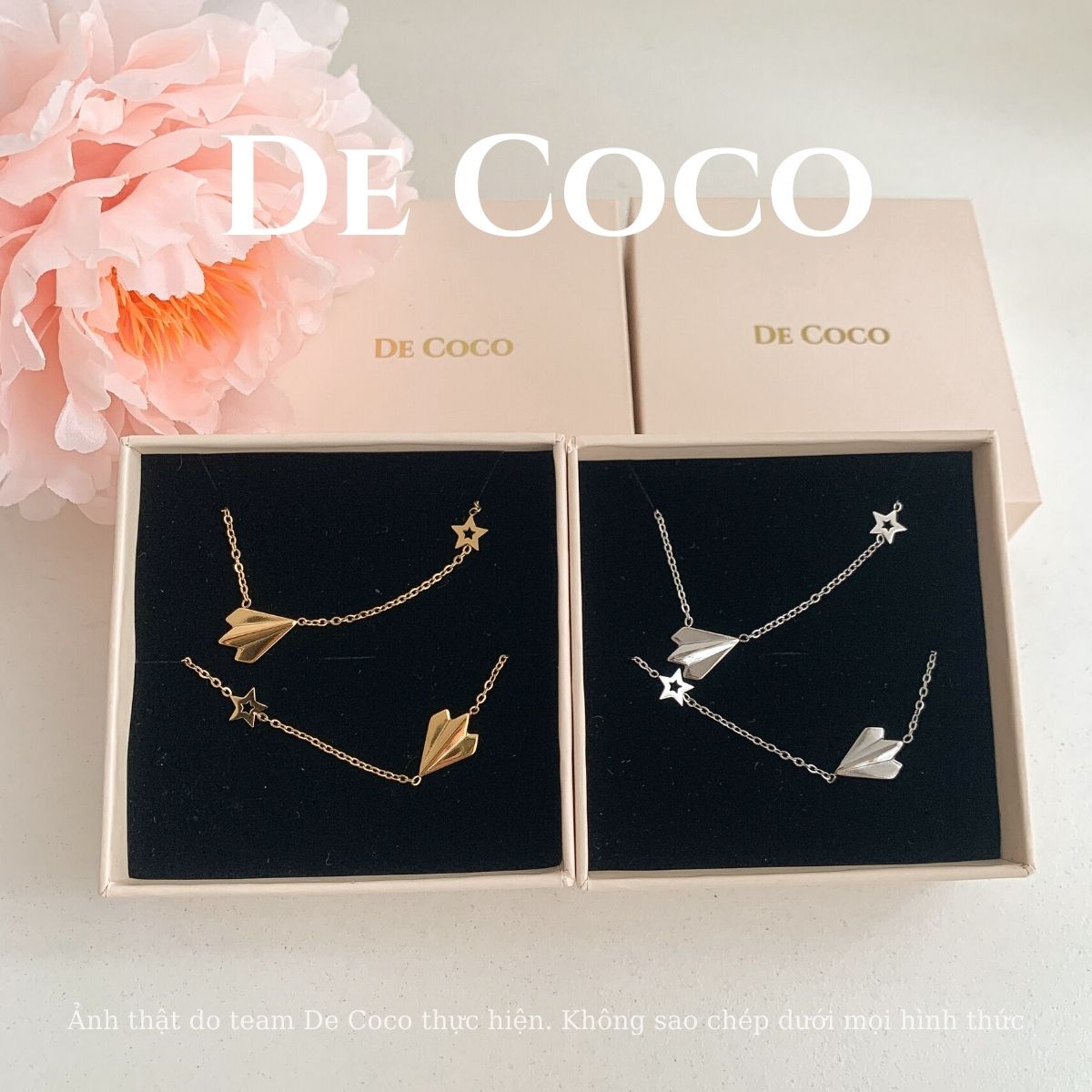Bộ phụ kiện vòng cổ & vòng tay máy bay giấy Paper Plane De Coco
