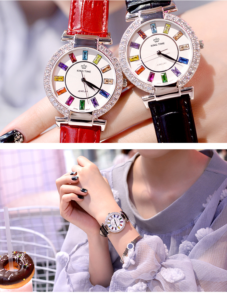 Đồng hồ nữ KING TIME Đính Đá Ruby Rainbow - Mặt to nổi bật, , Đồng hồ nữ hàn quốc, Đồng hồ nữ thời trang, Đồng hồ nữ chống nước, Đồng hồ nữ đẹp, Đồng hồ nữ thể thao 5