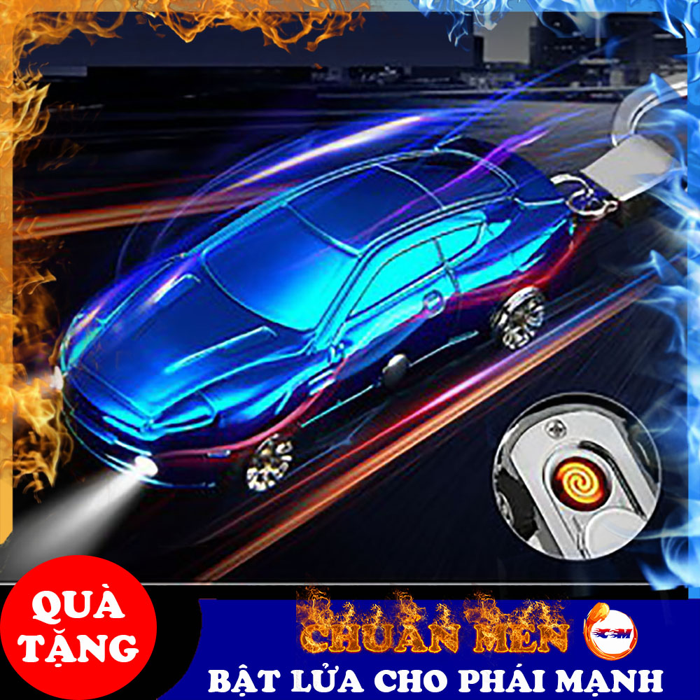 Bật lửa điện hồng ngoại Chuẩn Men kiêm móc khoá hình xe ô tô độc lạ sạc cổng usb - GD0202