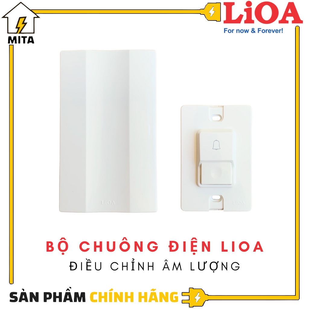 Bộ chuông cửa lioa - hộp chuông báo điện + nút chuông