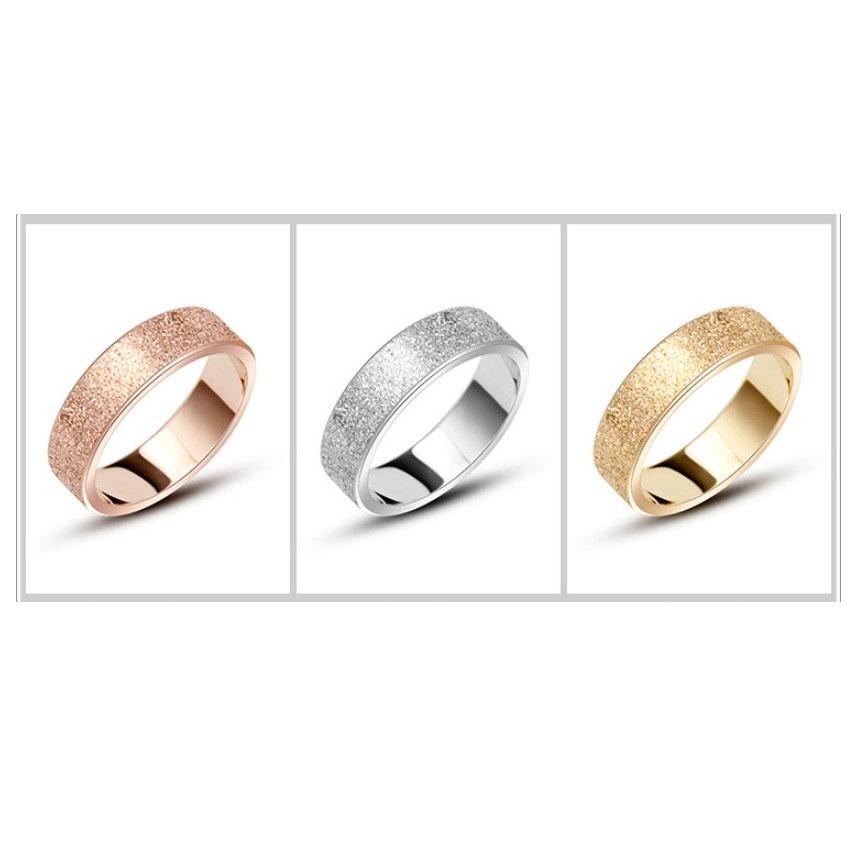 Nhẫn titan không đen phun cát bản to 6mm tt 0535