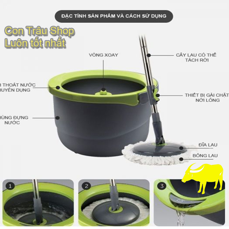 Bộ chổi lau nhà lock&lock etm498 2 bông lau