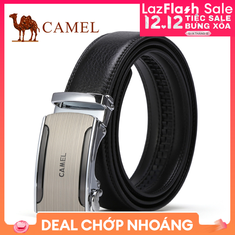 Camel Thắt Lưng Khóa Tự Động Cho Nam Thắt Lưng Dây Đeo Thường Ngày Công Sở Da Bò Thật 100