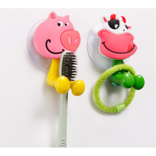 Set 10 móc treo bàn chải đế hút chân không