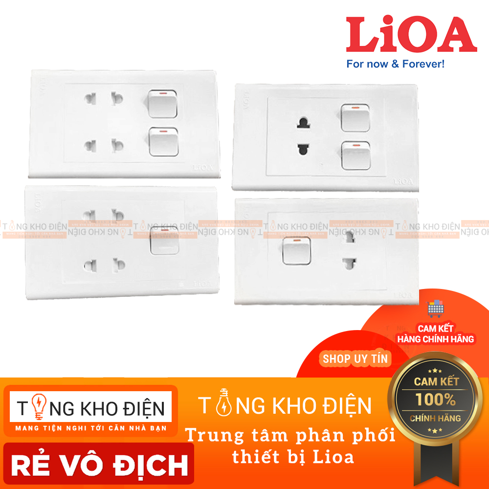 Mặt ổ cắm + công tắc LiOA (âm tường + lắp nổi)
