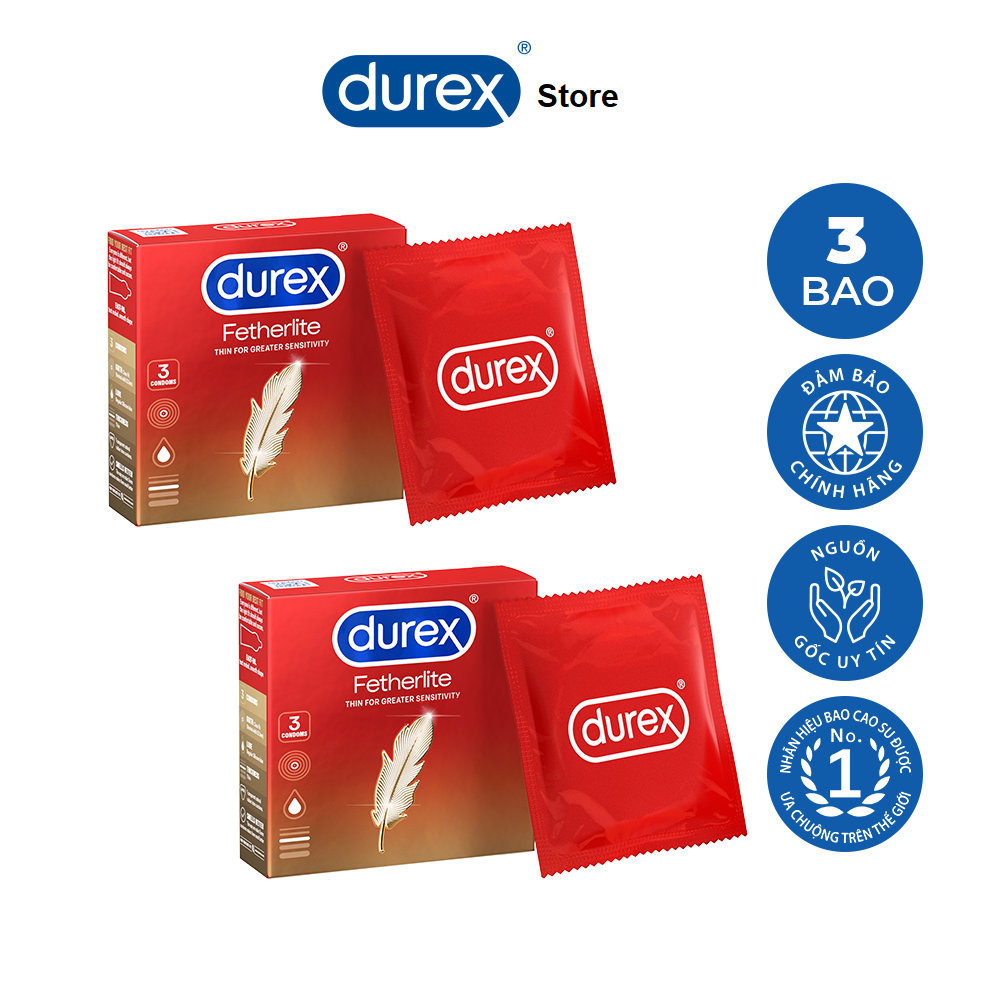 COMBO 2 hộp Bao cao su siêu mỏng Durex Fetherlite