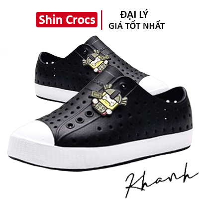 giày native💖💖giày native họa tiết đen black SHINNATIVE03 tặng thêm 2 jibitz native