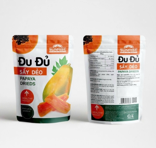 Đu Đủ Sấy Dẻo Sunrise Dried Papaya Túi Zip 100g