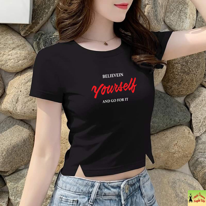 Mua 2 tặng 1 áo croptop body cổ tròn xẻ tà YOUR SELF chất vải co giản 4 chiều được làm tại xưởng không qua trung gian mẩu thiết kế hiện đại sang chảnh phù hợp mặc nhà mặc dạo phố freesize 47-60kg