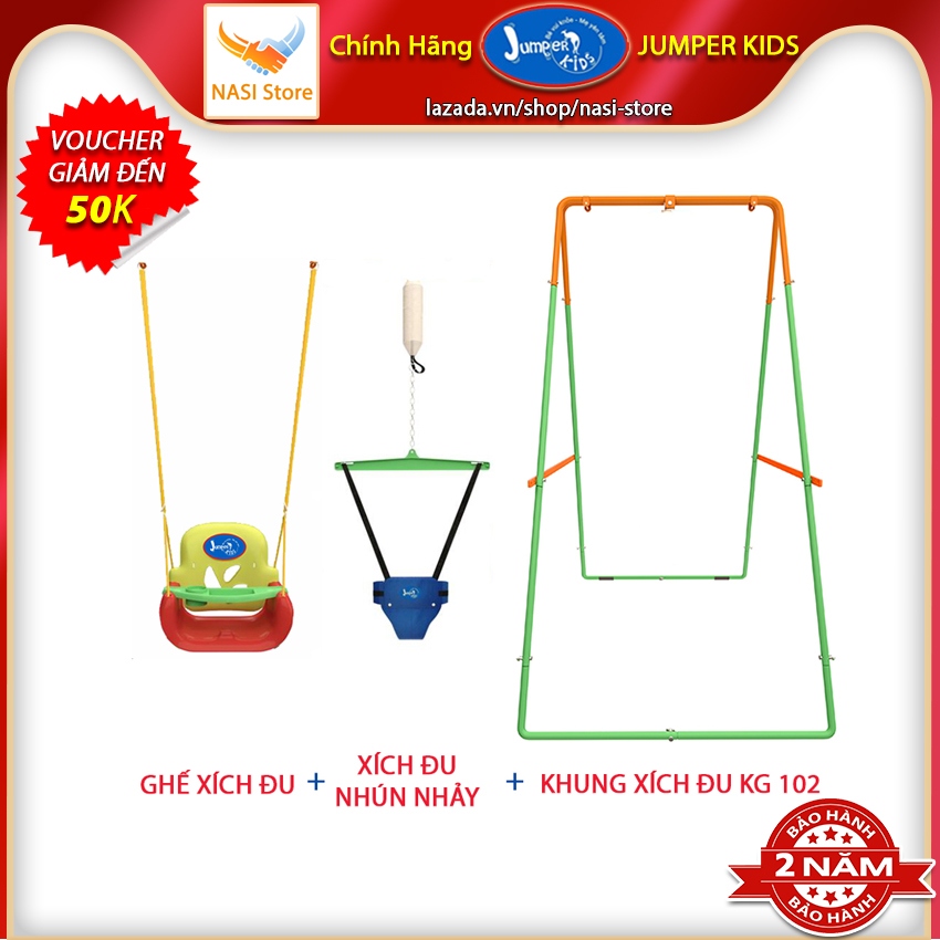 Xích đu cho bé Jumper Kids JPG102 NASI Store bộ combo gồm xích đu nhún nhảy tập đi cho bé mẫu mới và ghế xích đu cho bé tích hợp bàn ăn dặm bảo hành chính hãng 2 năm