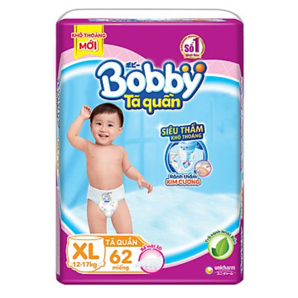 Tã quần bobby ultra jumbo xl62 siêu siêu lớn - 62 miếng