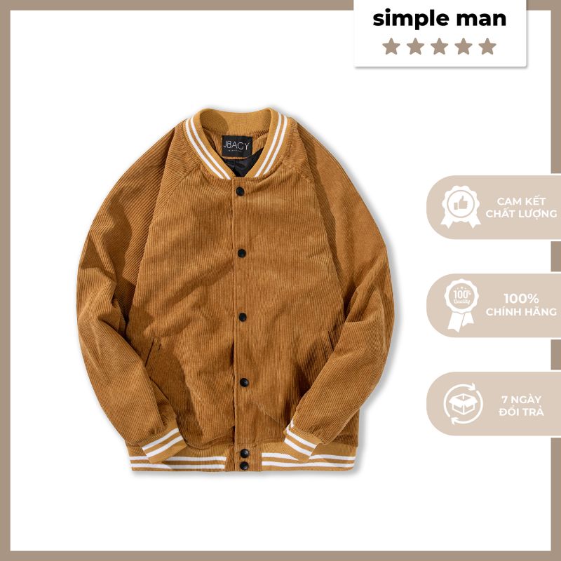 Áo khoác nam bomber nhung tăm BUMBA cao cấp phong cách Hàn quốc