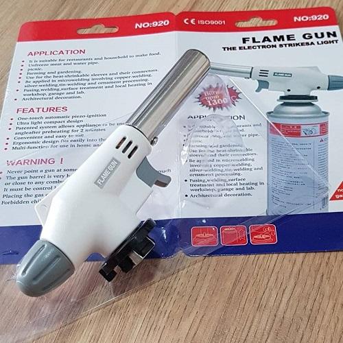 [HCM]Dụng Cụ Khò Gas Đánh Lửa Tự Động Dùng Với Lon Gas Mini Trắng