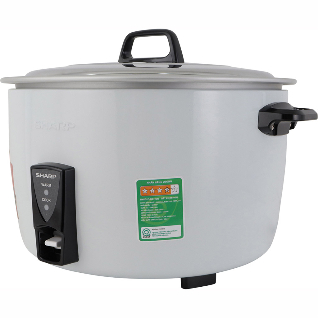 Nồi cơm điện nắp rời sharp 5 lít ksh-d55v , công suất 1550w, sản xuất thái lan | hàng đã qua sử dụng, bảo hành 3 tháng