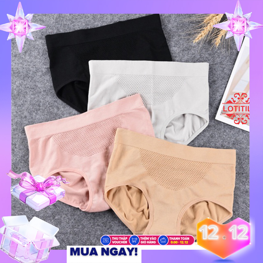 Combo 4 quần lót nữ quần chíp y tế, kháng khuẩn nâng mông gen bụng chống bí xuất nhật