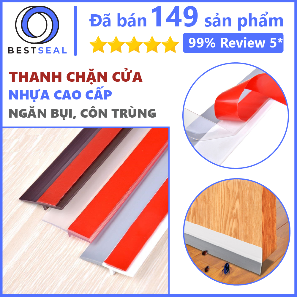 [HCM]1 Mét Thanh Gắn Chân Cửa Nhựa PVC Keo Đỏ Chống Nước Côn Trùng Khói Bụi - Phụ Kiện Cửa