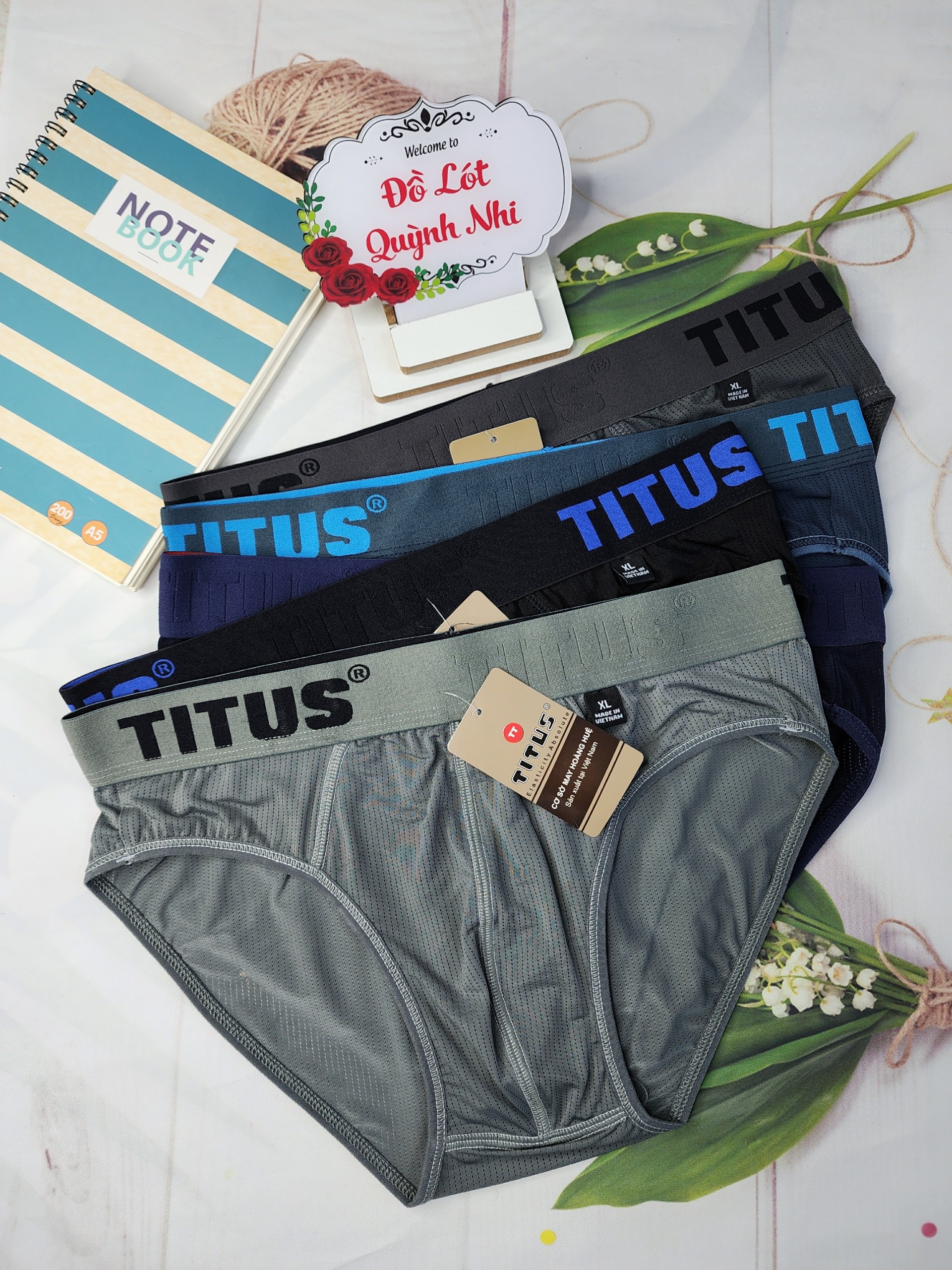 Combo 5 và 10 Quần Lót Nam TITUS Thun Lạnh Cao Cấp Chất Vải Mềm Mại Thông Thoáng Co Giãn Tốt Size :40 - 90 Kg [Mã :801] - Đồ Lót Quỳnh Nhi