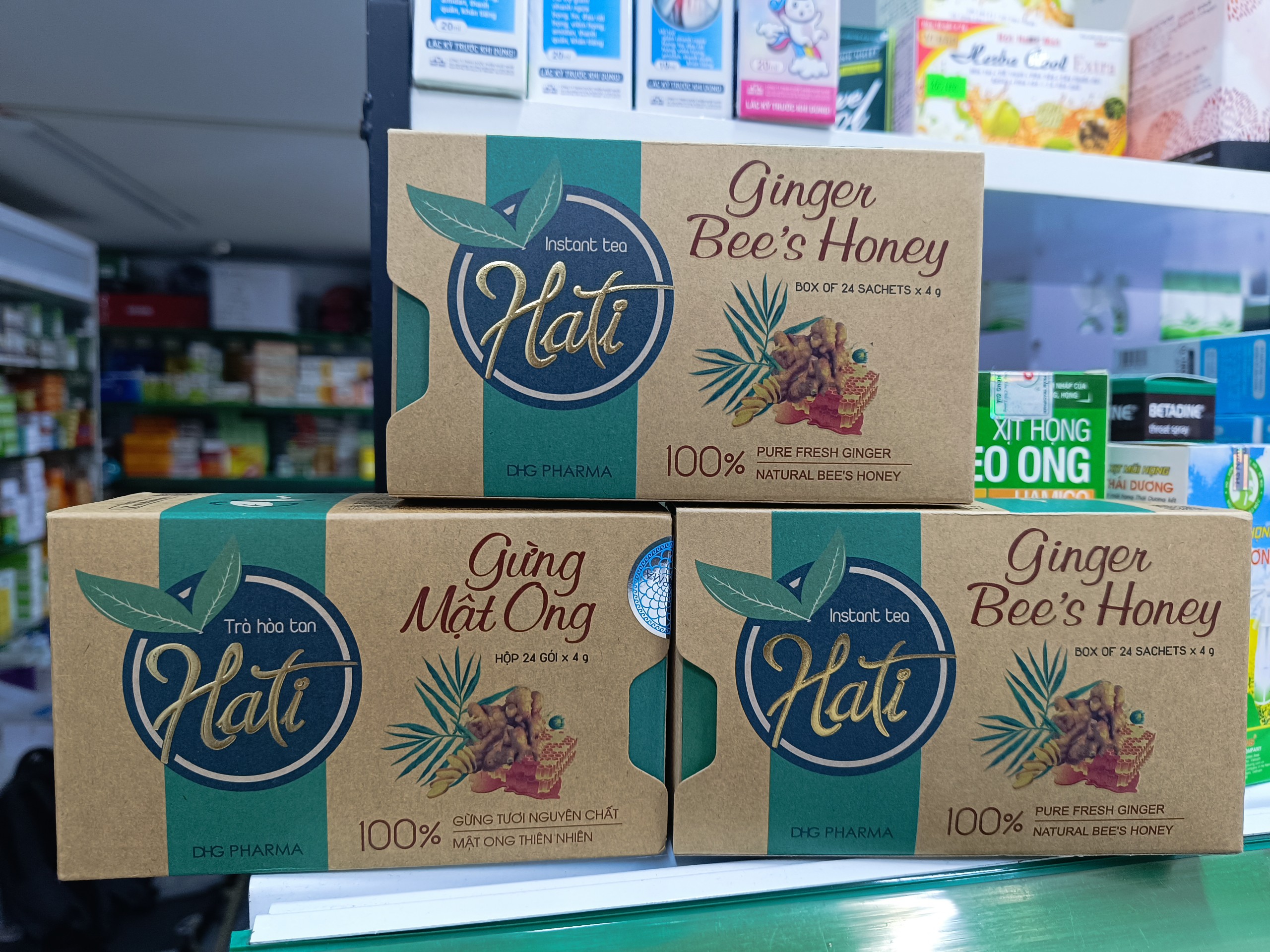 ✅[Chính hãng] Trà Gừng Mật Ong Hati giúp kích thích tiêu hoá, giải cảm, giảm nôn trớ, đầy hơi, lạnh bụng (Hộp 24 gói)