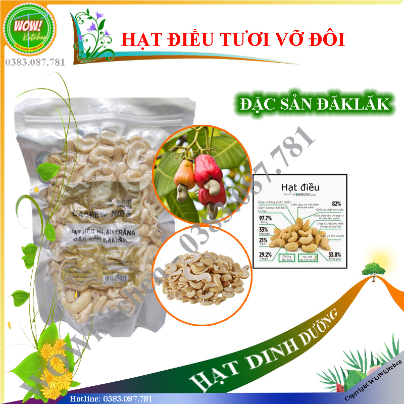 Hạt điều tươi vỡ đôi - Đặc sản ĐăkLăk