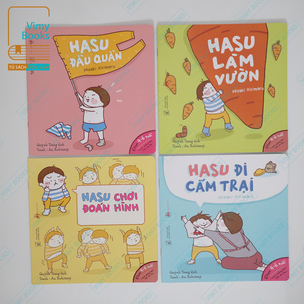 Sách - ehon nhật bản - những câu chuyện kỳ lạ của hasu - combo 4 quyển - dành cho bé từ 4 - 6 tuổi