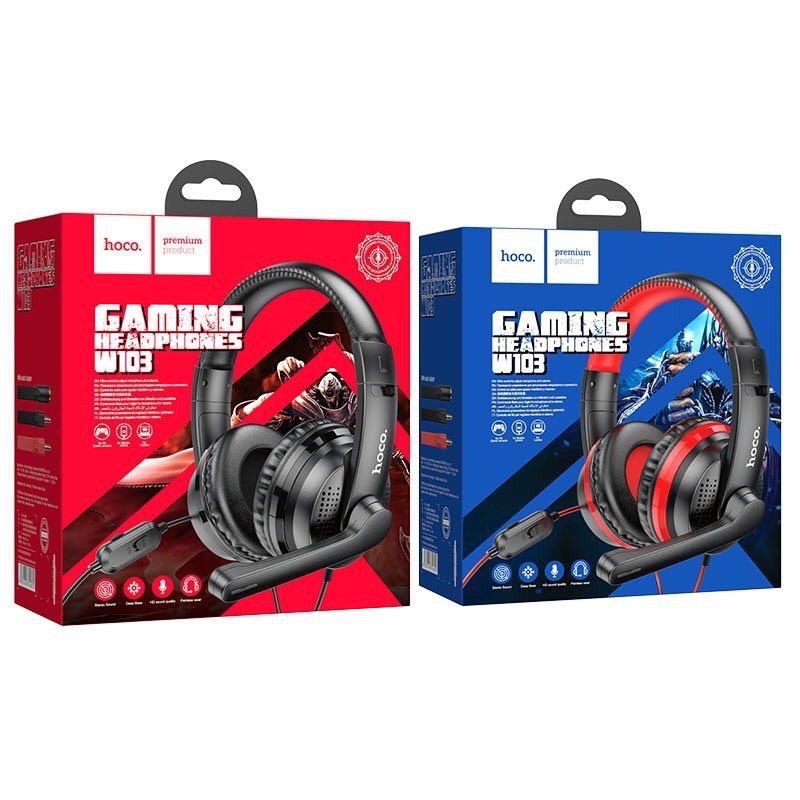 Tai nghe chụp tai jack 3.5mm hoco w103 - chính hãng