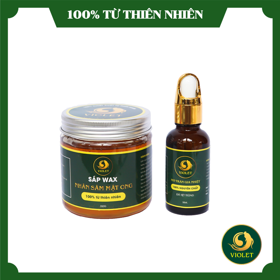 Combo Wax lông + mỡ trăn 30ml VIOLET / Triệt lông vĩnh viễn / Tặng kèm que gỗ và giấy wax
