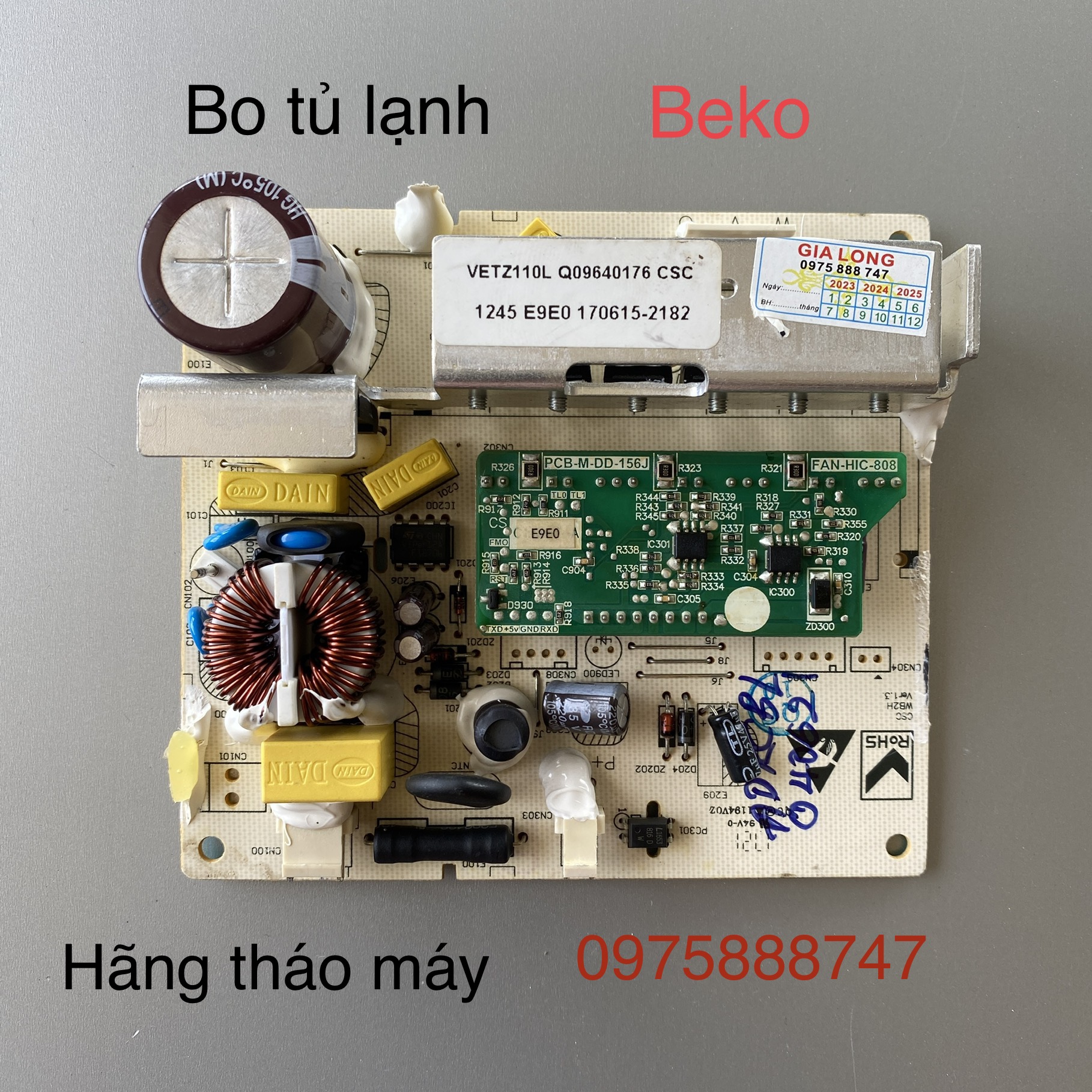 Vỉ mạch /bo  tủ lạnh BEKO Inverter loại 2 tầng (hãng tháo máy)