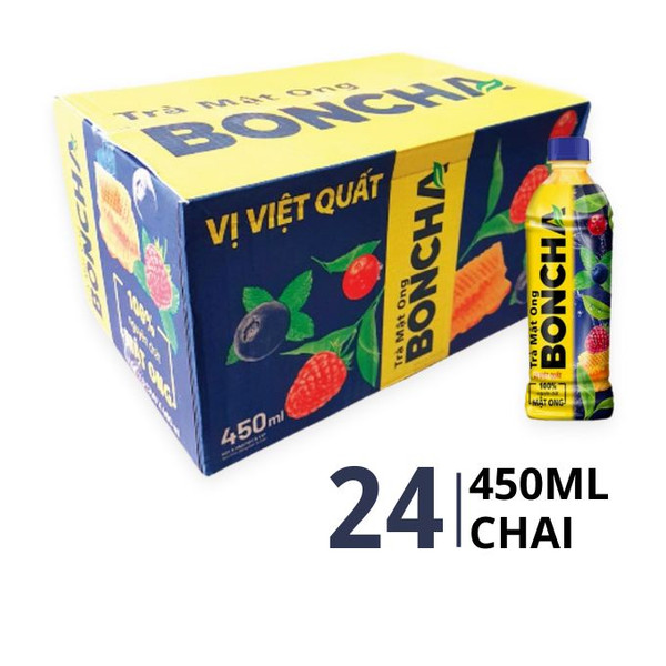 1 Thùng BONCHA Trà Mật Ong Vị Việt Quất 24 chai /450ml