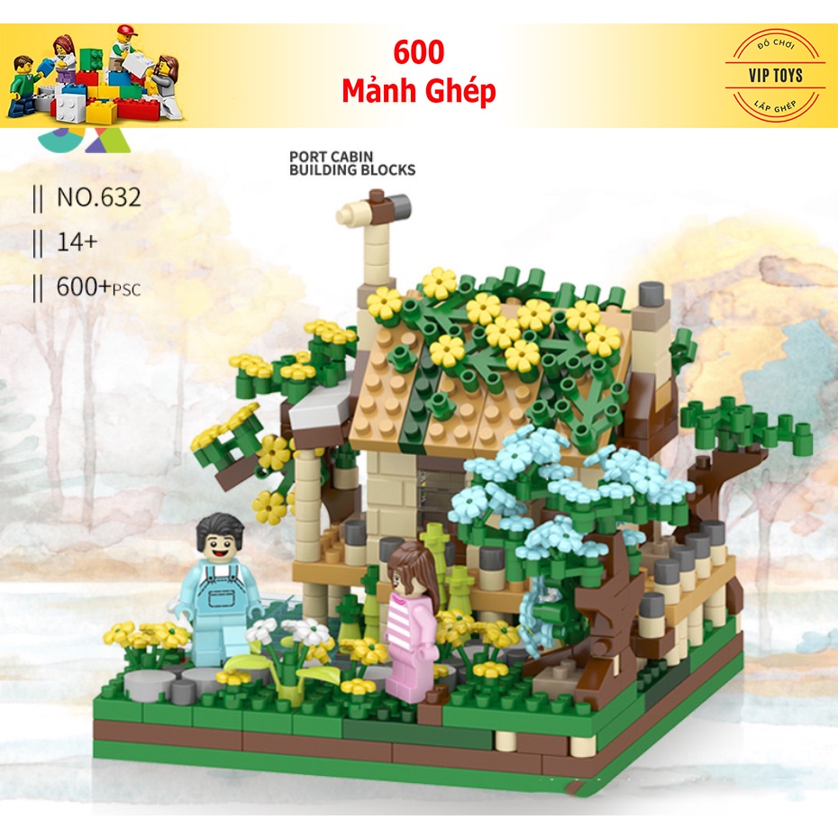 632 mảnh - bộ đồ chơi lắp ghép cây hoa cây cảnh ,lắp ráp búp bê – đồ chơi lắp ráp friends bé gái