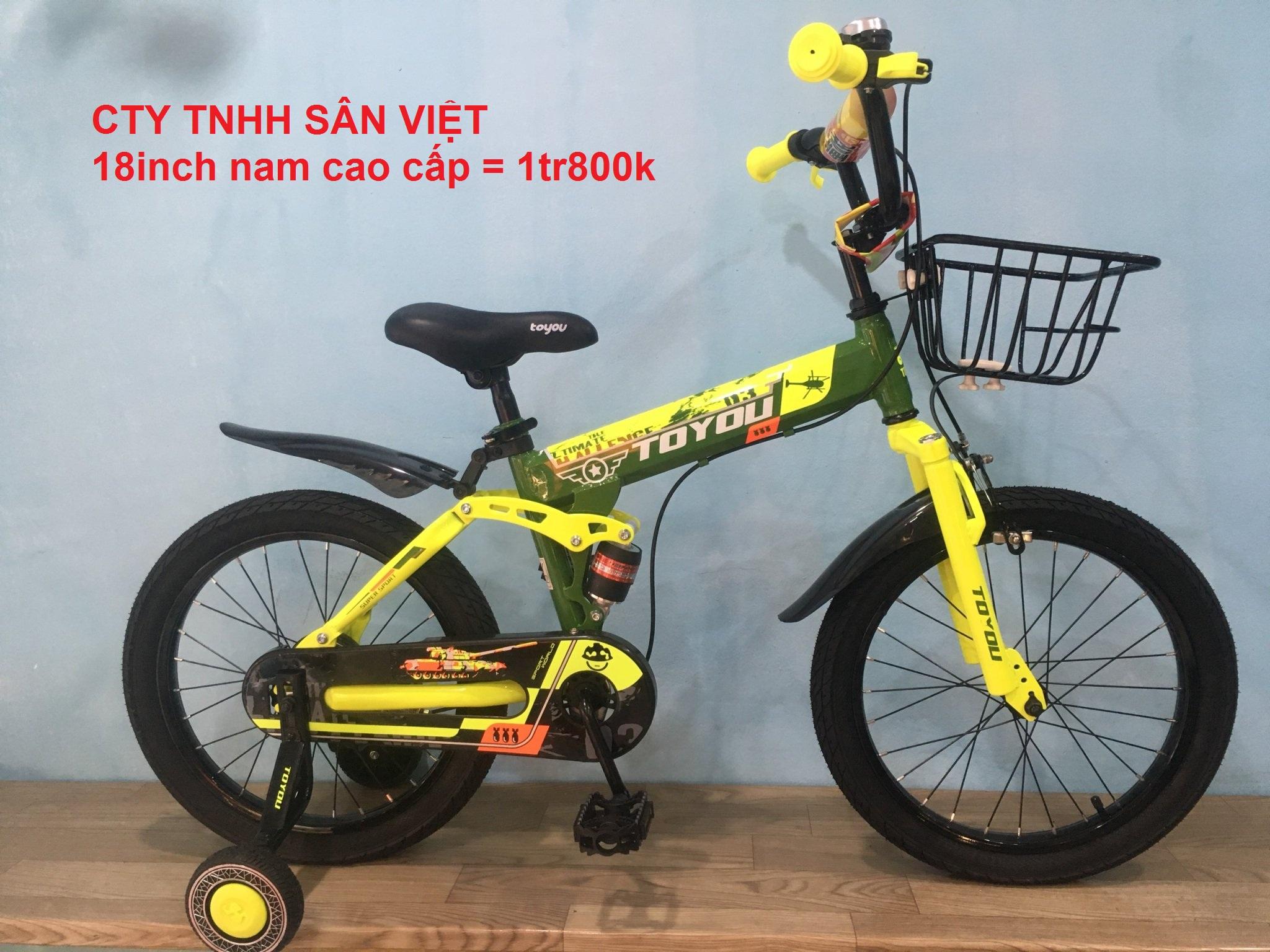 [HCM]Xe Đạp Trẻ Em 18 inch Nam có 2 bánh phụ TOYOU Cao Cấp - TY-22