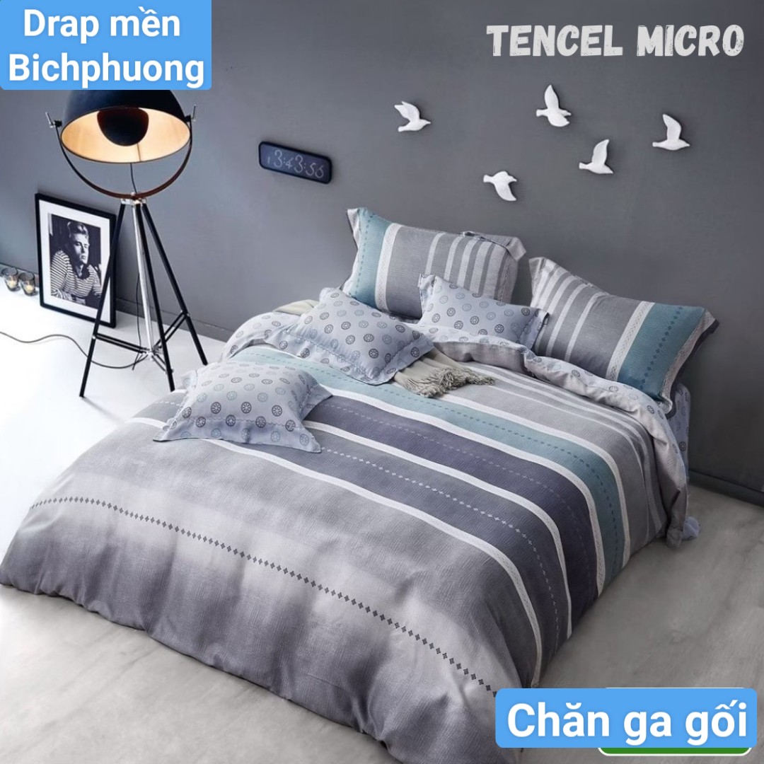 [HCM]Bộ drap CÓ MỀN Tencel vải nhập Hàn Quốc đỉnh cao mát mềm mại { drap mền và 3 áo gối}hoặc chọn mua mền lẻ