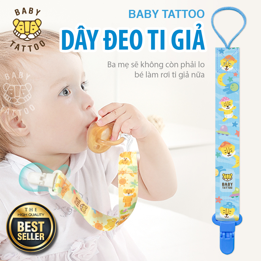 Dây Đeo Ti Giả Chống Rơi BABY TATTOO Đầu Kẹp Tiện Lợi Chắc Chắn, Thiết Kế Dễ Thương
