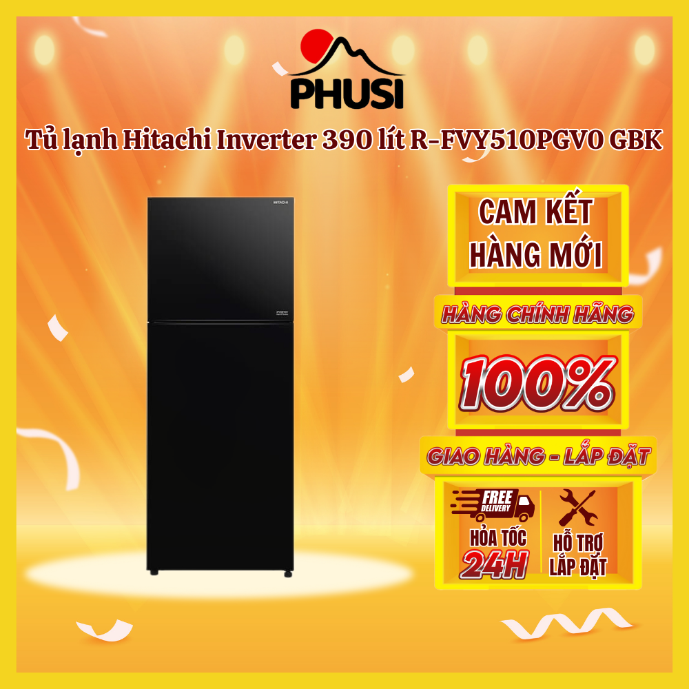 Tủ lạnh hitachi inverter 406 lít r-fvy510pgv0