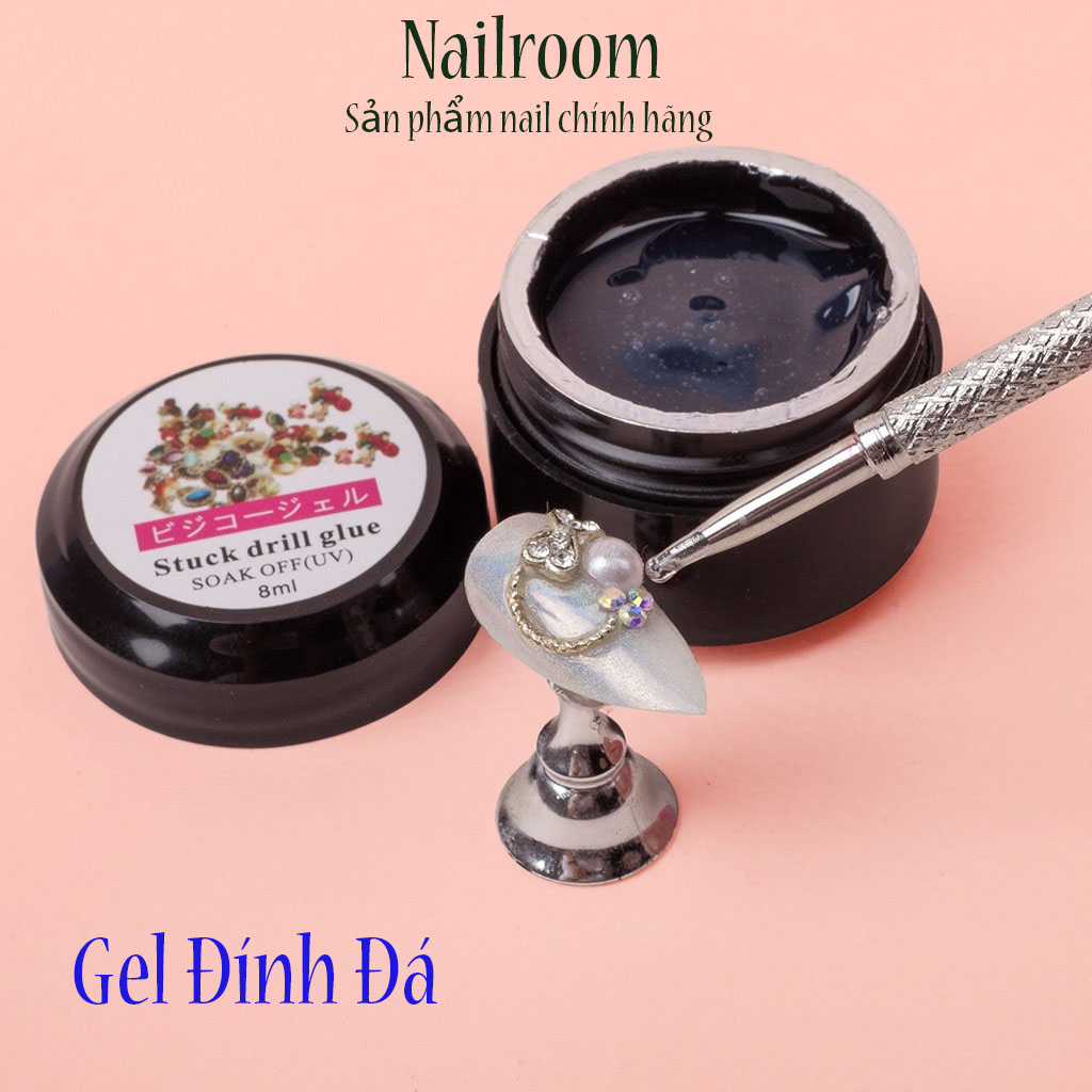 Gel đính đá Stuck Drill chính hãng 8ml - gel gắn charm, đính phụ kiện làm móng siêu chắc
