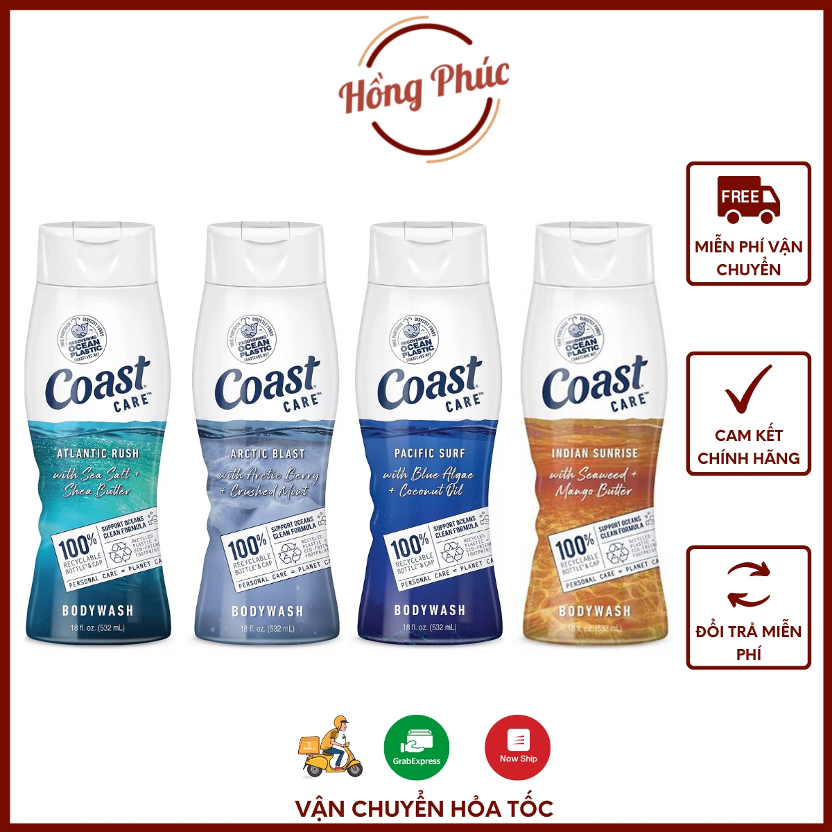 Sữa tắm nữ Coast Care 532ml Mỹ - Sữa tắm dưỡng ẩm, chăm sóc da