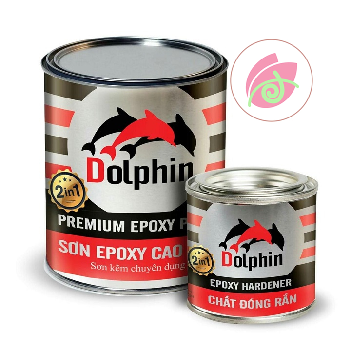 [ nhiều màu ] Sơn sắt mạ kẽm Epoxy Dolphin 2k (2 thành phần) 4kg