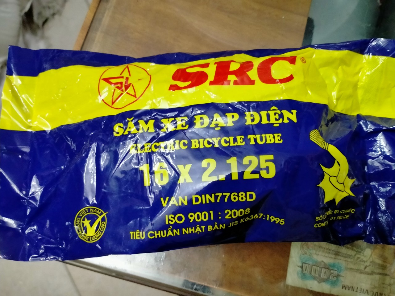 Ruột xe đạp điện sao vàng 16x2.125